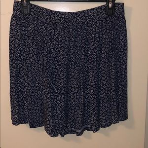 Navy and white floral skirt